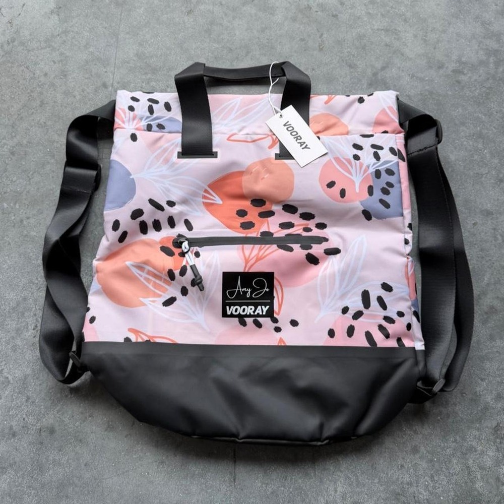 New Amy Jo x Vooray Abstract Floral & Brushstroke Print Backpack Tote Bag
